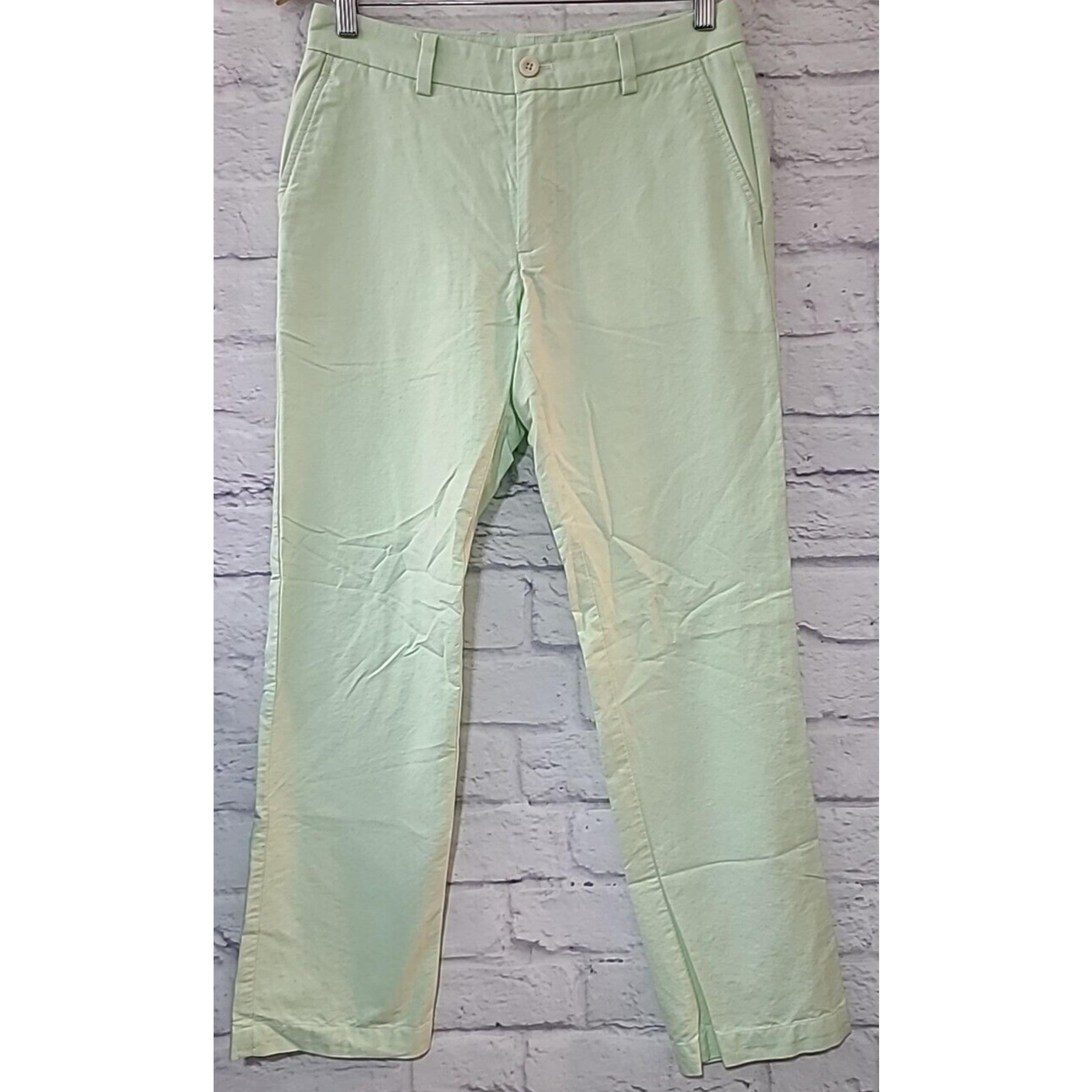Vineyard Vines Breaker Pants Chinos Men's 30 x 32 Bright Green Slim Fit Golf