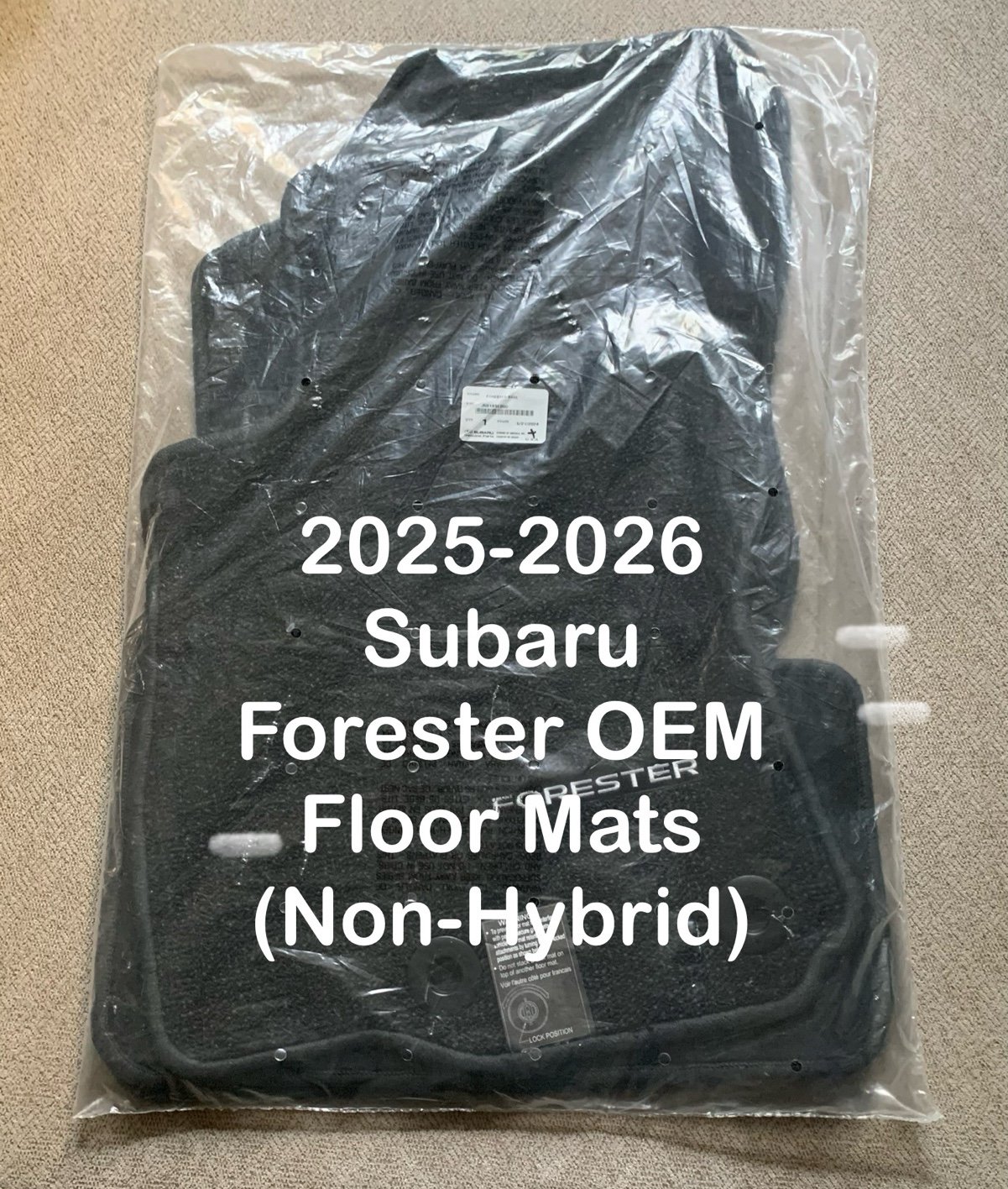 2025-2026 Subaru Forester OEM Floor Mats Brand New Sealed Set of 4 (J501SSL000)