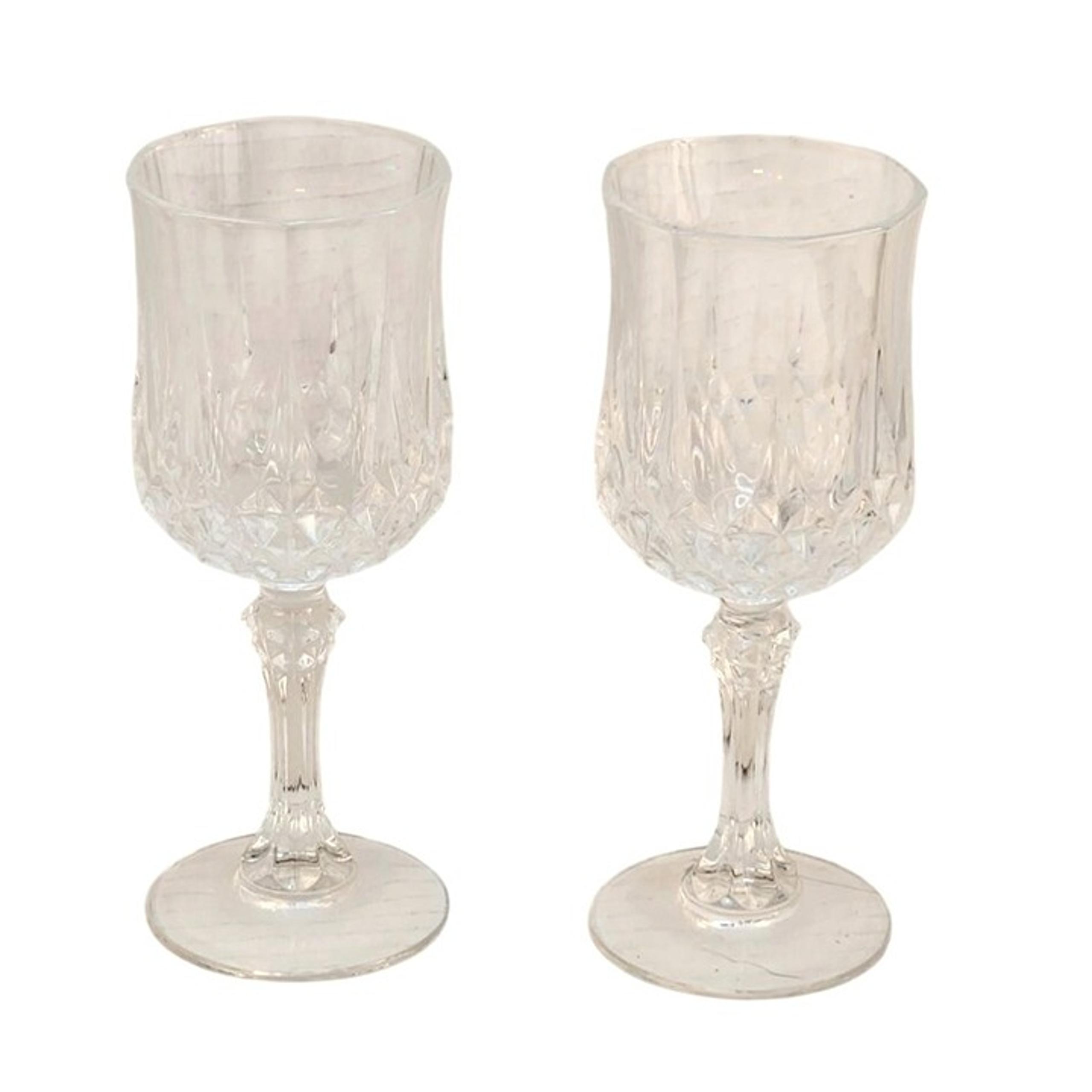 Vintage Crystal Wine Goblets Set Of 2 Elegant Glassware 6.5" Cristal d'Arques Wi