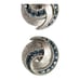 CROWN TRIFARI Silver Tone Blue Rhinestone Swirl Clip Earrings Mid Century