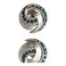 CROWN TRIFARI Silver Tone Blue Rhinestone Swirl Clip Earrings Mid Century