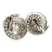 CROWN TRIFARI Silver Tone Blue Rhinestone Swirl Clip Earrings Mid Century