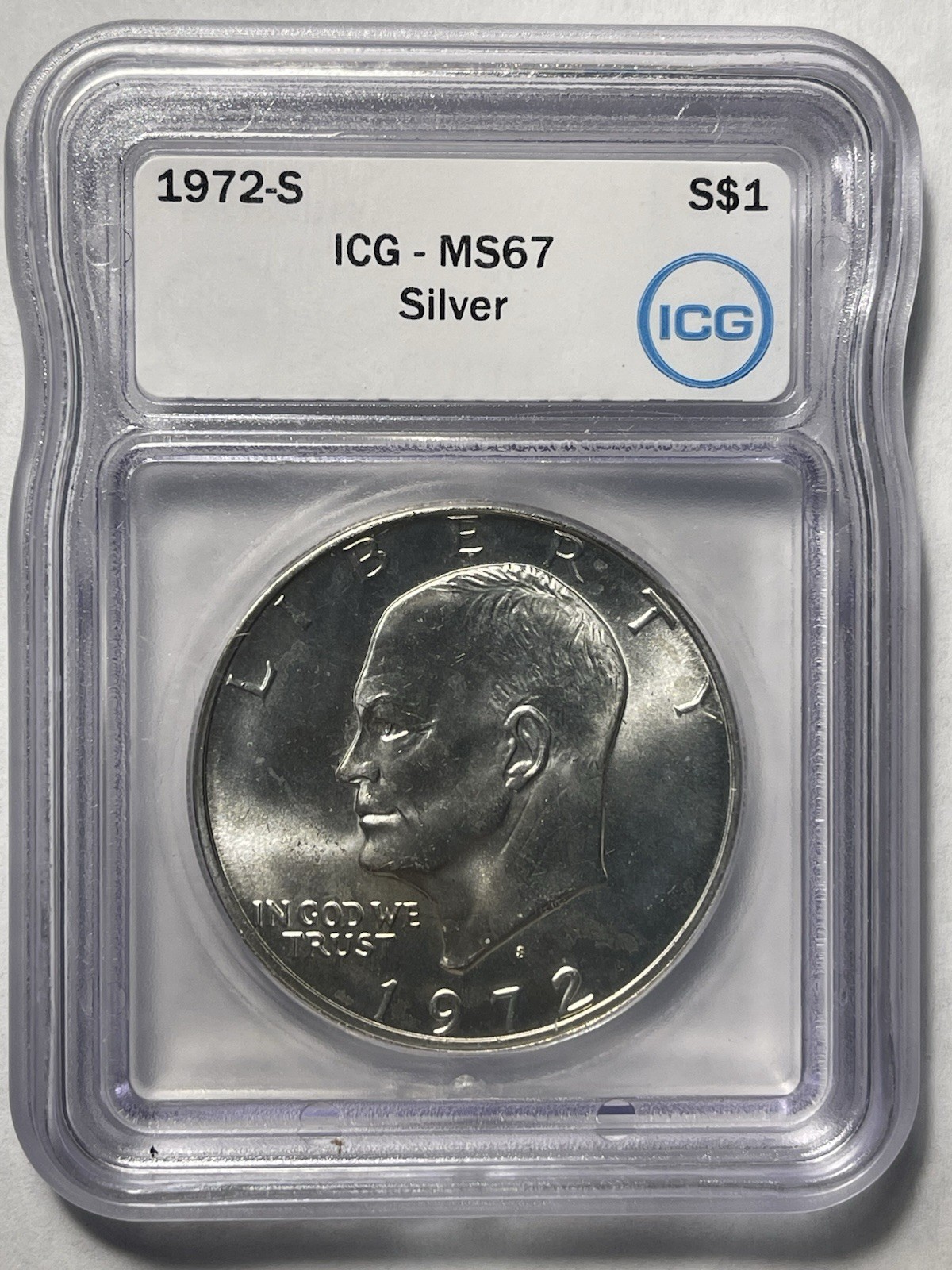 1972-S ICG MS67 Eisenhower Dollar 40% Silver