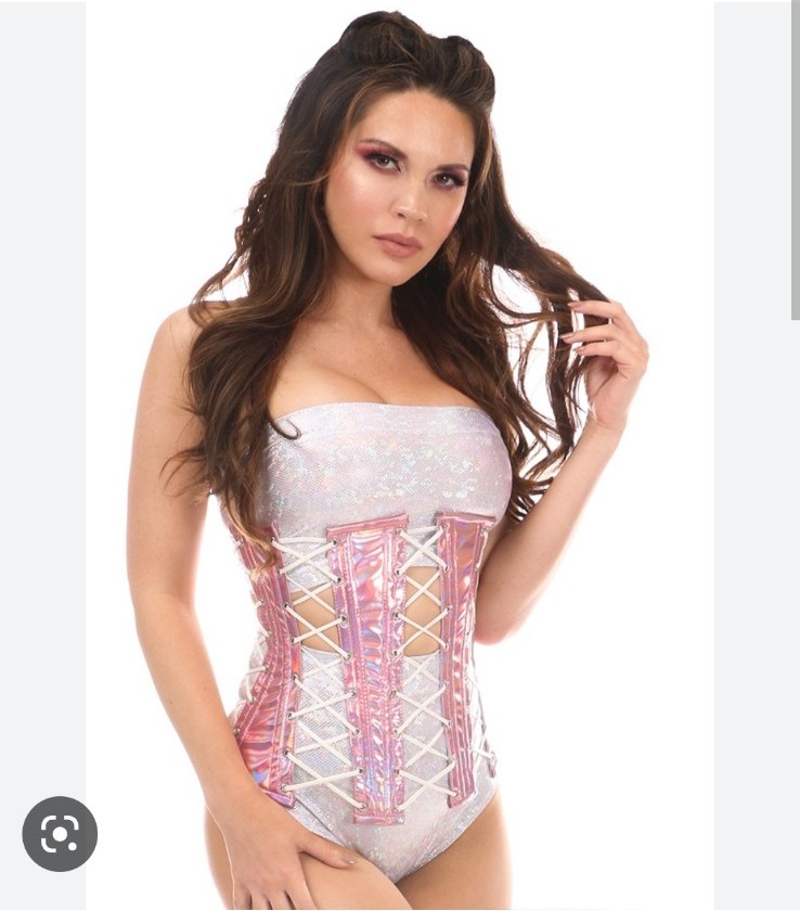 Pink and White Rave Corset