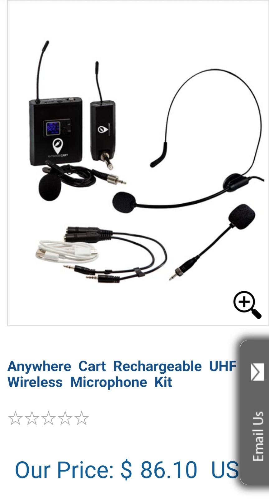 Anywhere Cart AC-WRLS-MIC Rechargeable Wireless Microphone Kit