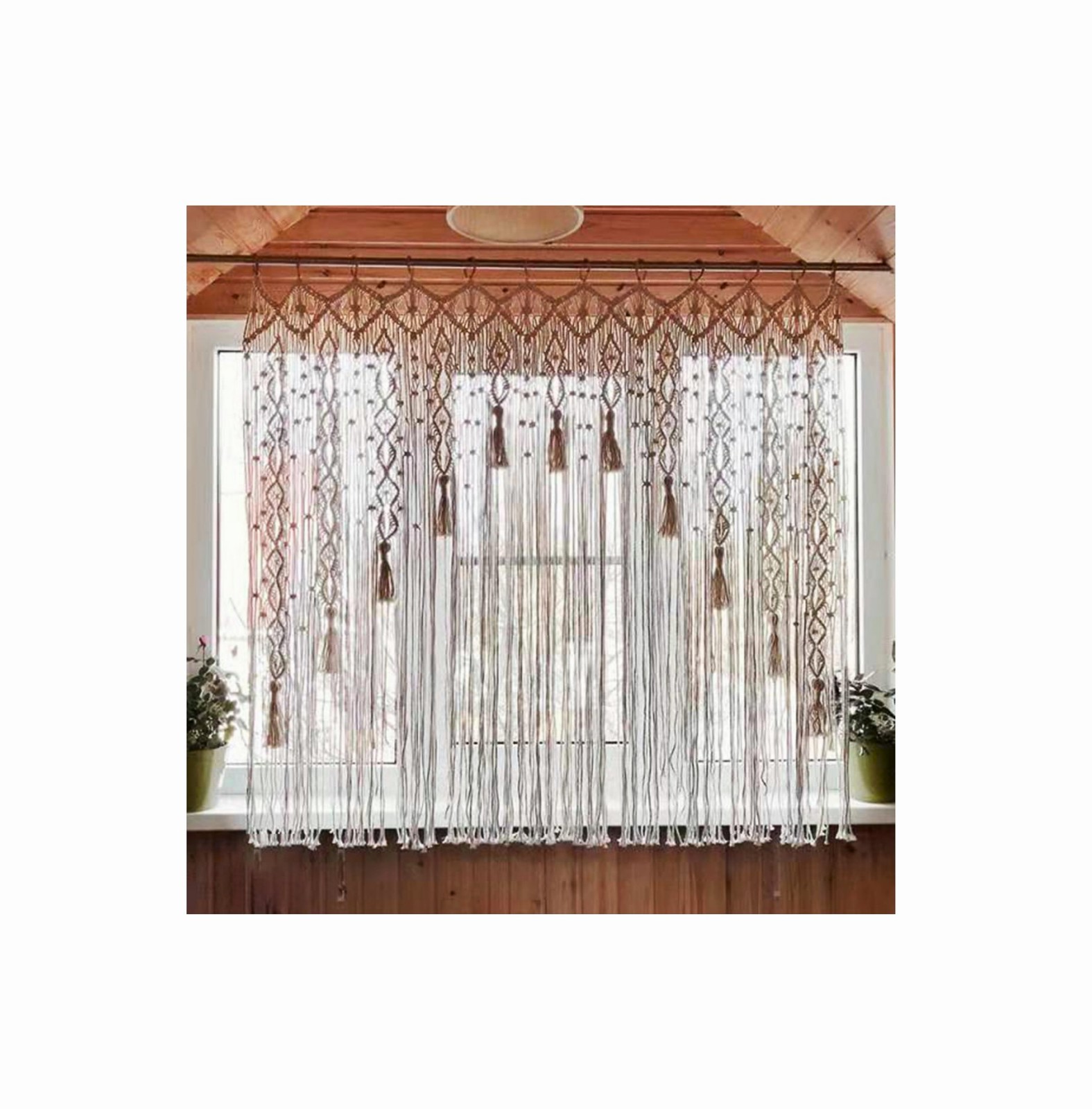 33.5 x78.7 Bohemian Macrame Curtain Woven Wall Hanging Tapestry