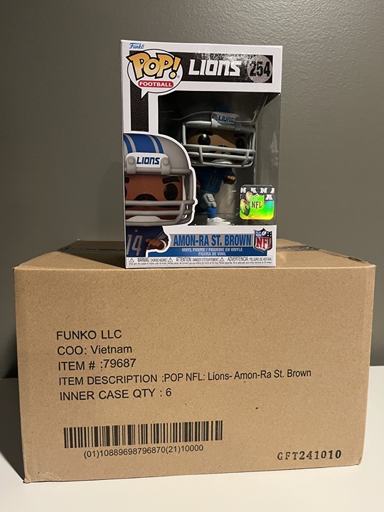 Amon-Ra St. Brown Funko #254 (Factory Sealed Case of 6)