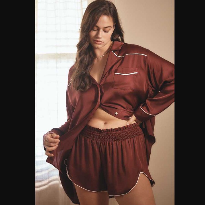 New women's XL By Anthropologie silky ruffle sleep western pajama shorts cowboy