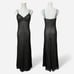 VTG Y2K Rimini by Shaw Black Beaded Crochet Overlay & Nude Lining Formal Maxi