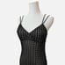 VTG Y2K Rimini by Shaw Black Beaded Crochet Overlay & Nude Lining Formal Maxi
