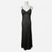 VTG Y2K Rimini by Shaw Black Beaded Crochet Overlay & Nude Lining Formal Maxi