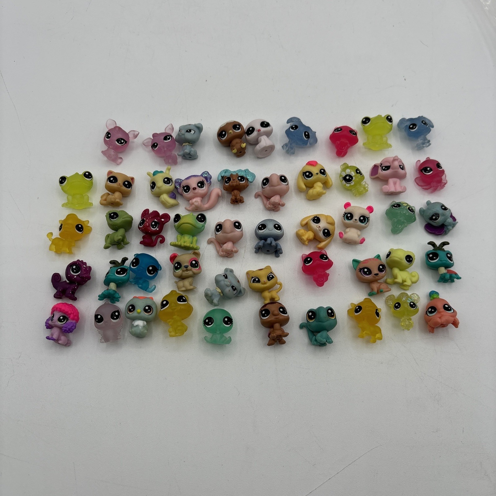 LPS Littlest Pet Shop Teeniest Tiniest Lot Of 49 Mixed Variety Translucent Shiny
