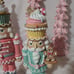 Two Pastel Nutcrackers / Toy Soldiers with cupcakes and gingerbread accents