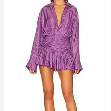 NWOT Ronny Kobo Revolve Women's Size Small Purple Silk Blend Brenda Mini Dress