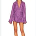 NWOT Ronny Kobo Revolve Women's Size Small Purple Silk Blend Brenda Mini Dress