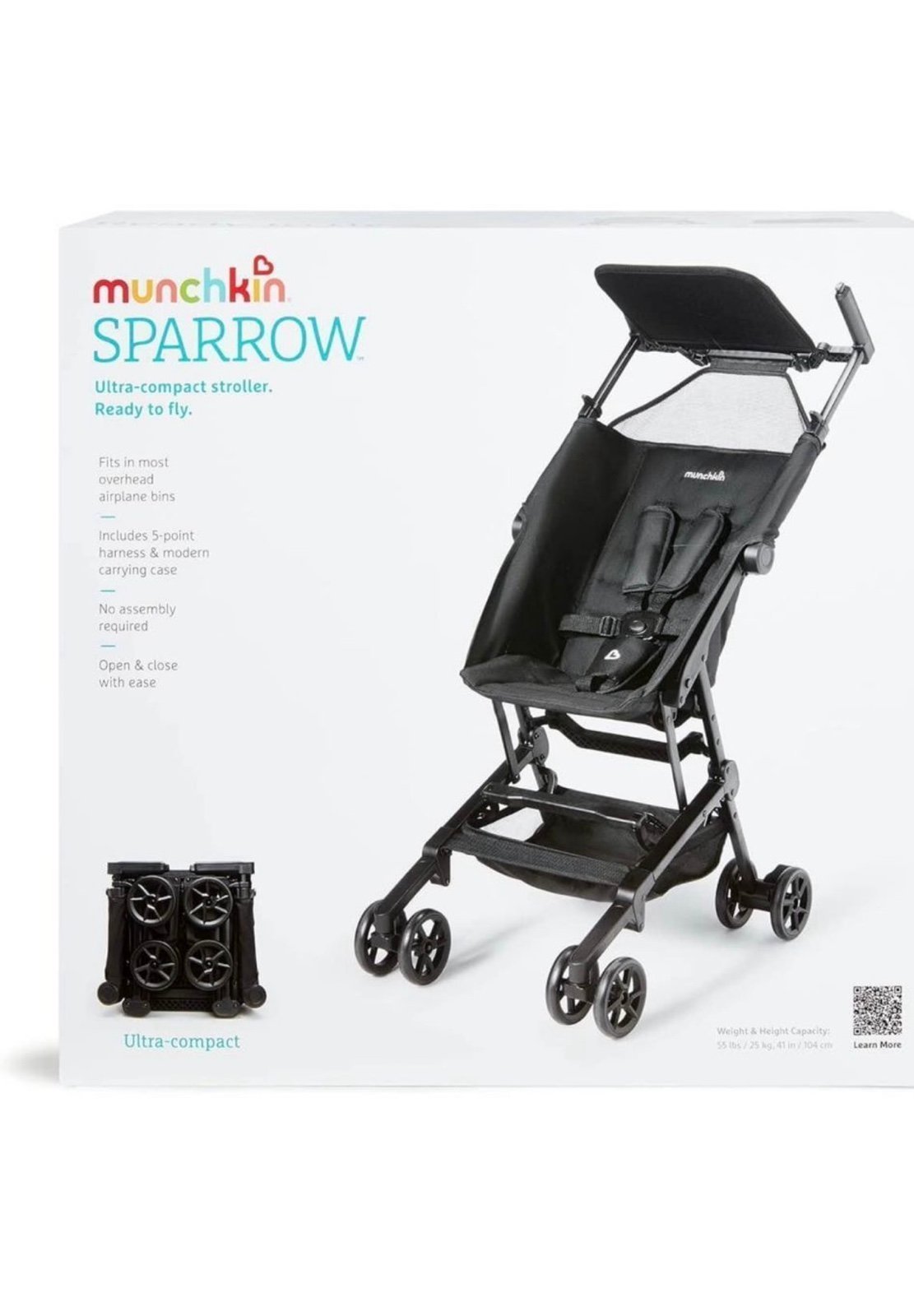 Munchkin Sparrow Travel Baby Stroller - Black