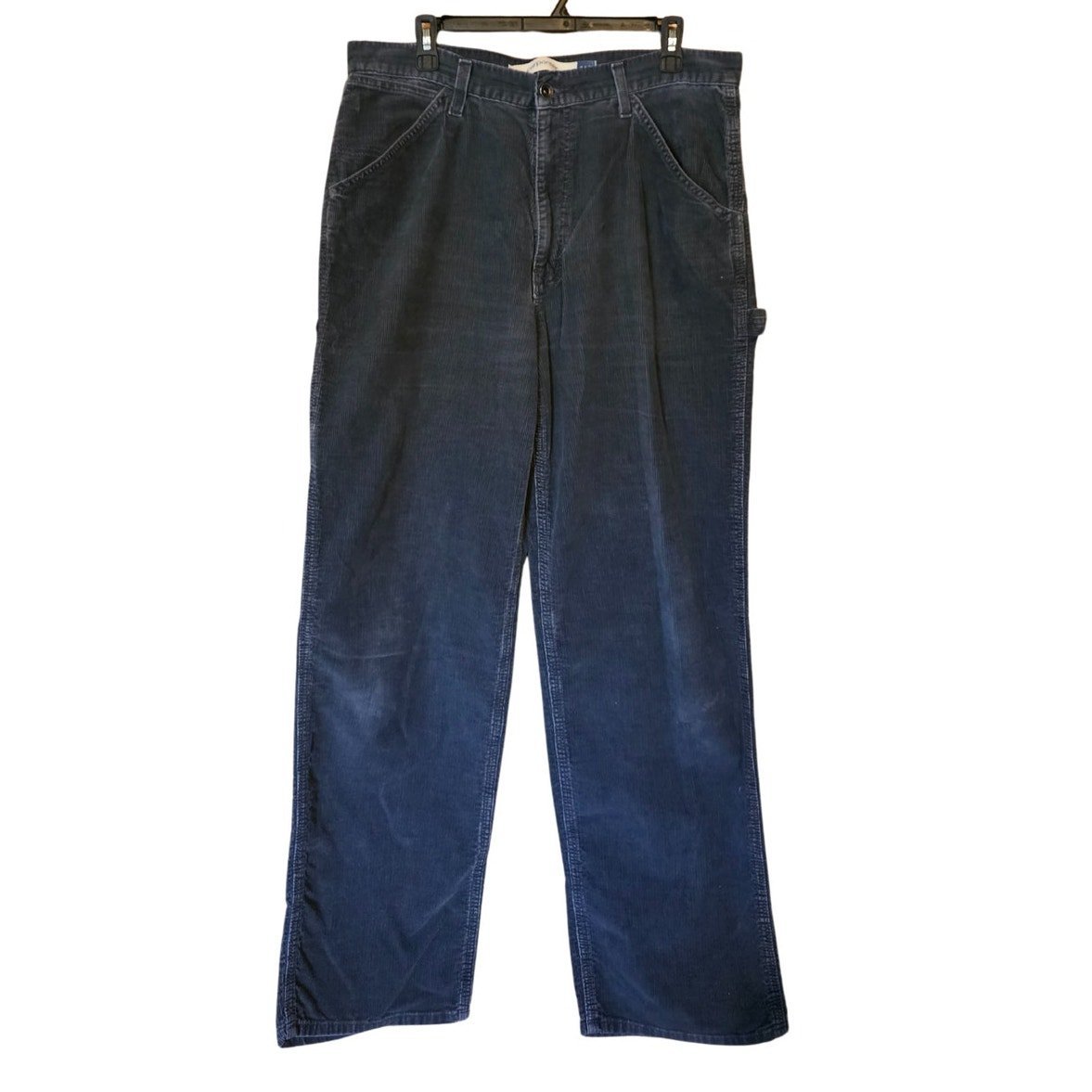 Gap Carpenter Corduroy Pants Men 36/34 Gray Baggy Pockets Cotton Vtg Y2K