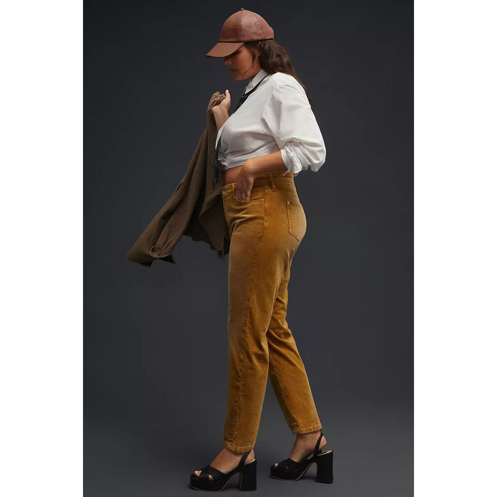 Anthropologie Pilcro Mid-Rise Slim Boyfriend Corduroy Jeans Yellow Size 32P