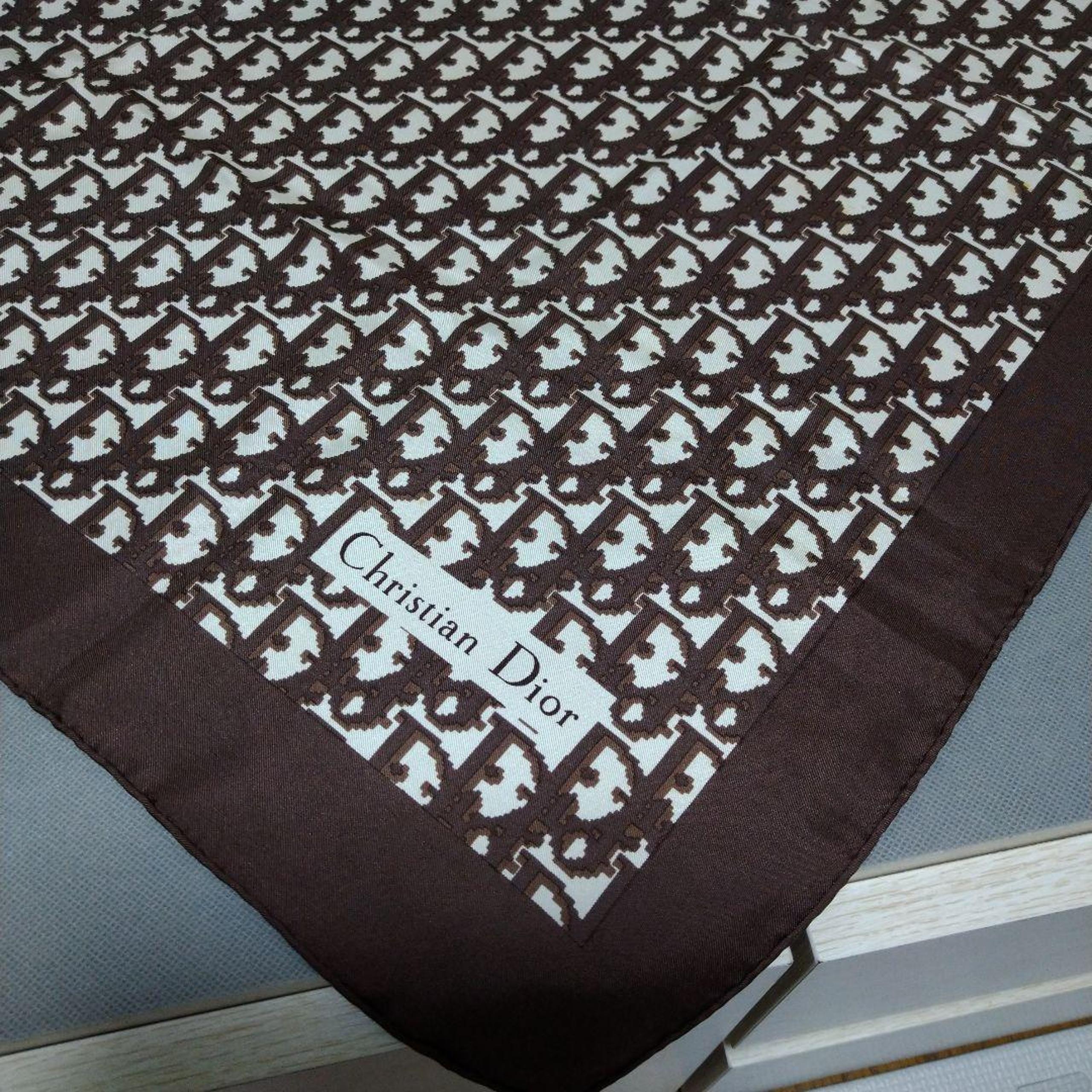 Christian Dior Silk Bandana Brown