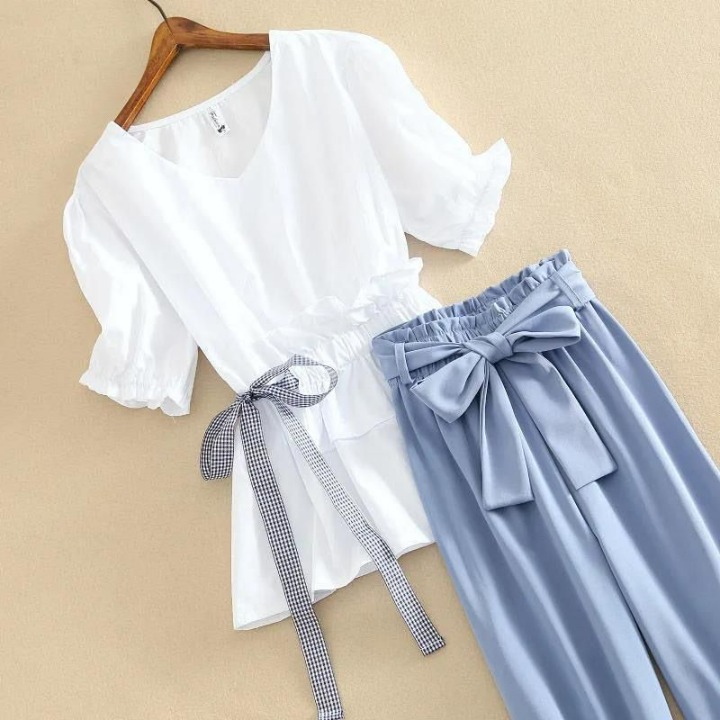 Single/Plus-size fat Sister Set Two pieces of loose summer slimming waist jacket