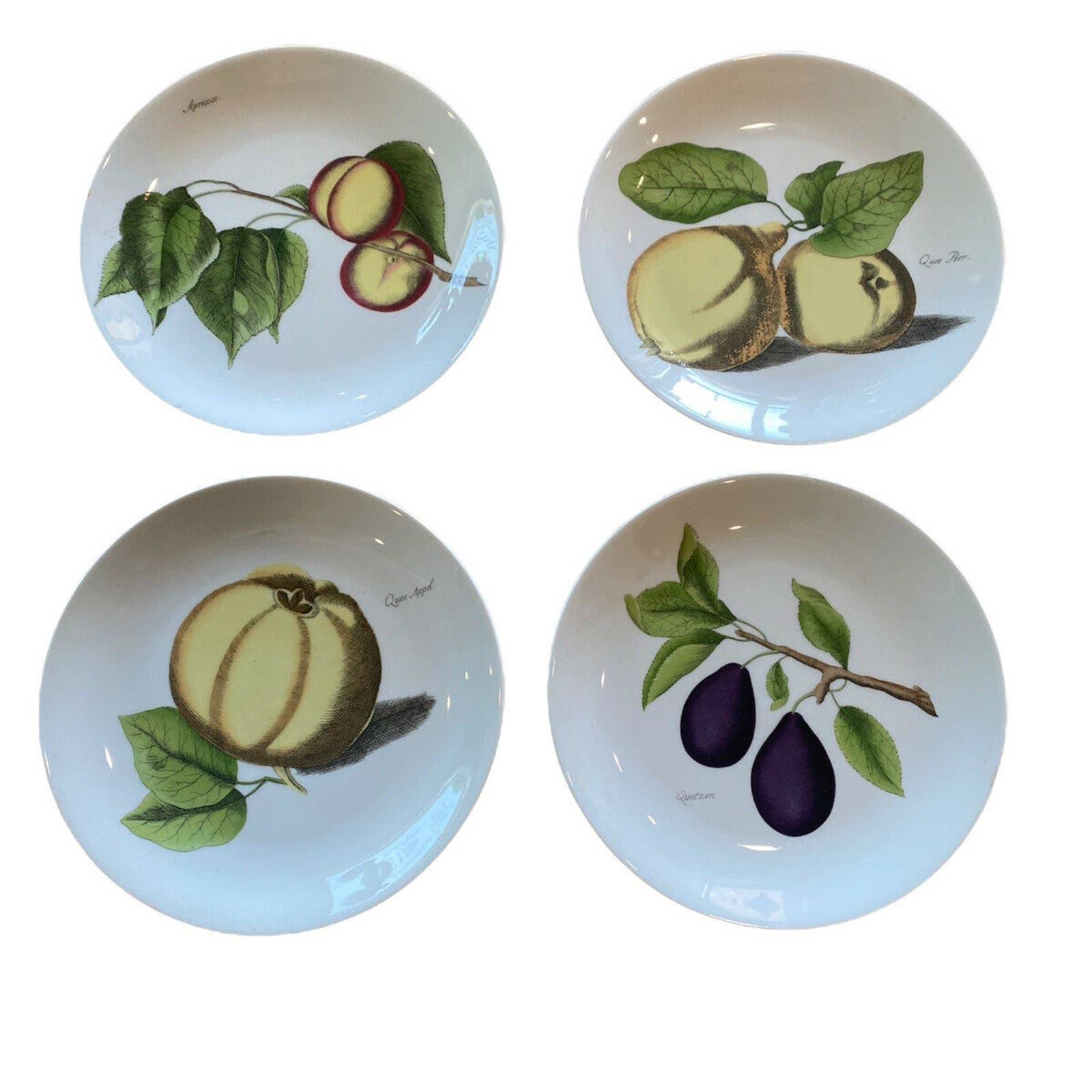 Vintage Bavaria Schumann Arzburg Fruit Plates Set Of 4 Germany German READ