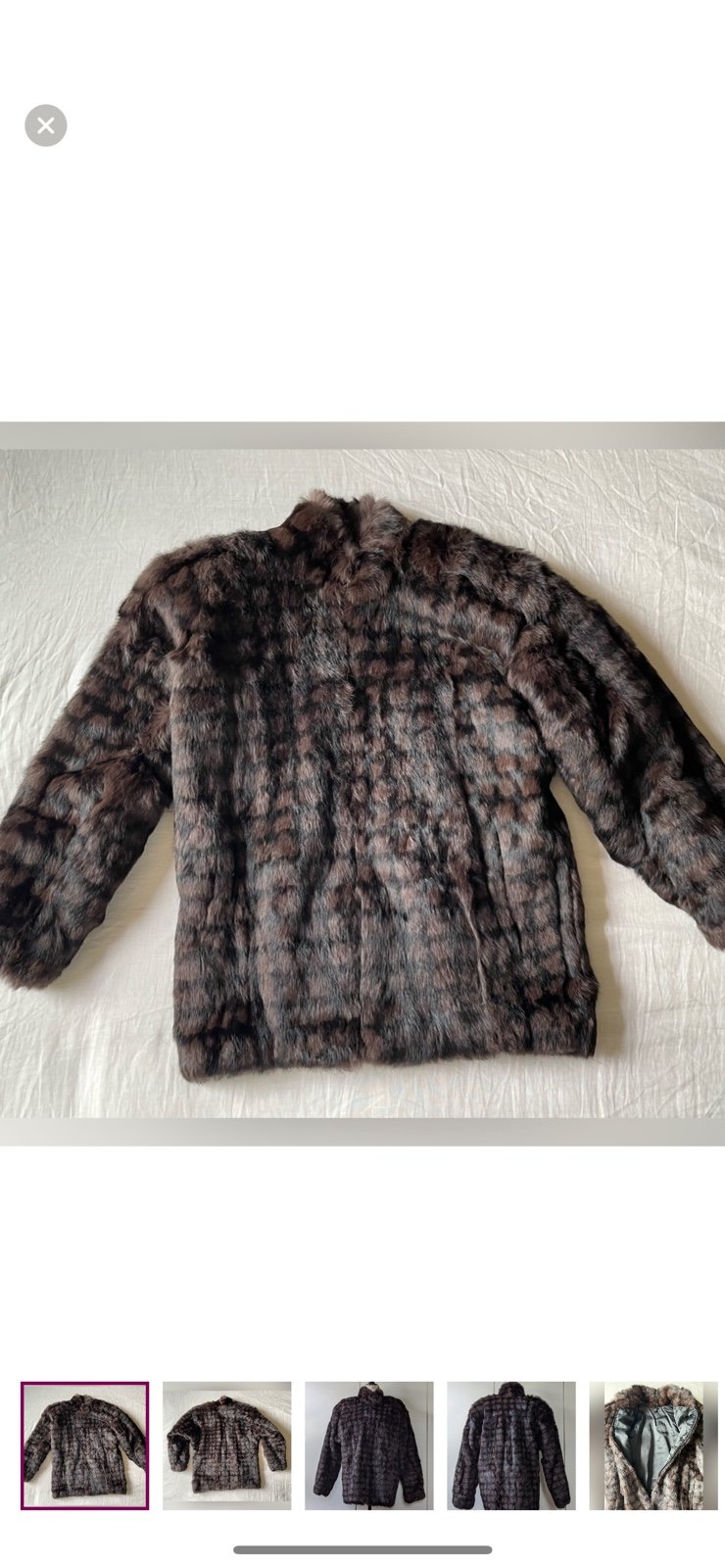80s Boxy Rabbit Fur Coat