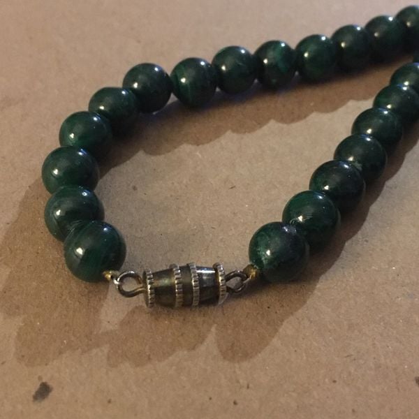 Vintage shops Malachite Long Strand Beaded Necklace