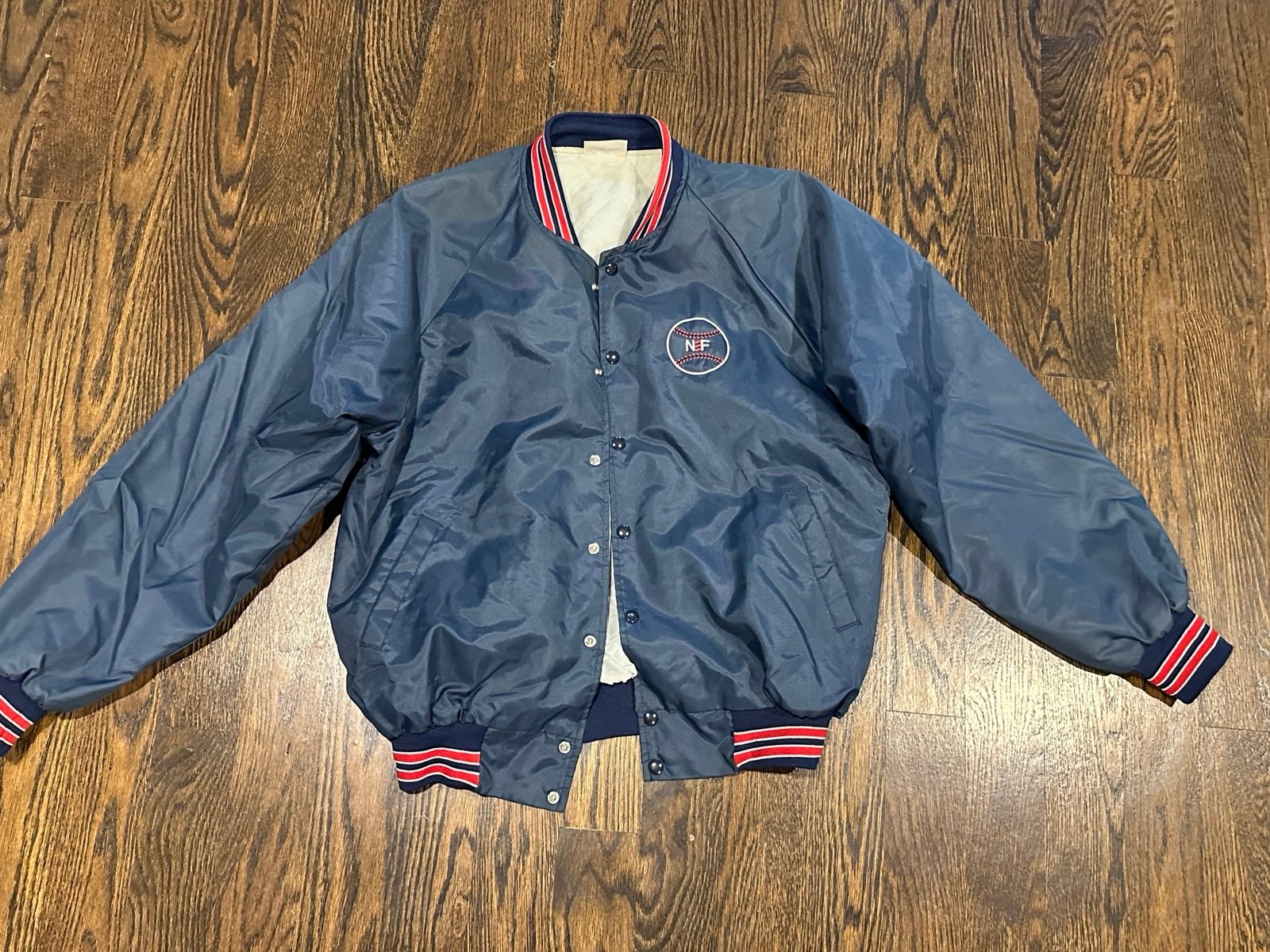 Vtg 90s Hartwell Sports Snap Button Up Bomber Jacket Men XL Quilted Baseball NS