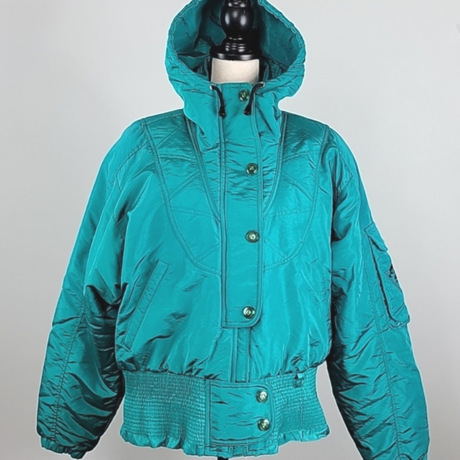 Nils Women's Vintage Green Tina Ski Snow Hooded Jacket 14 FLAW