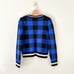 Rag & Bone Gabby Buffalo Check V-Neck Pullover Sweater Blue/Black S