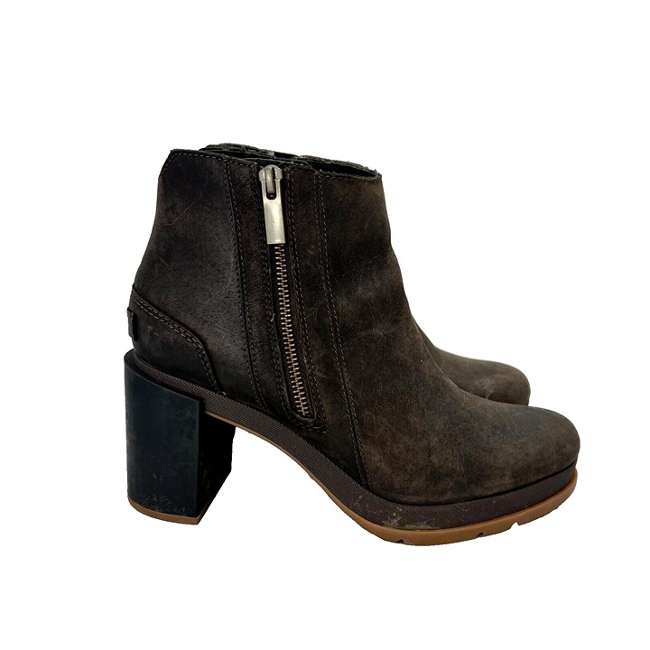 Sorel Women's Blake Bootie Blackened Brown Size 8.5 Zipper