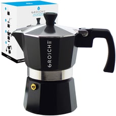 Best Tasting Stovetop Coffee Maker Moka Italian Espresso 3 Cup size 5oz Black