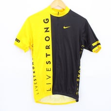 NIKE Livestrong Cycling Jersey Mens Yellow Half Zip Sleeveless Size Medium M