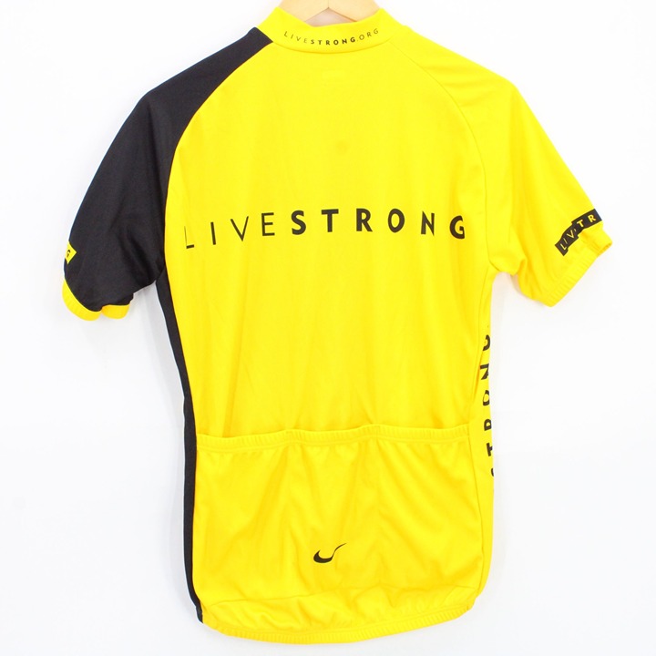 NIKE Livestrong Cycling Jersey Mens Yellow Half Zip