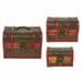 3 Wooden Treasure Box Chests (Keepsake Boxes) with Flower Motif (Jewelry antique