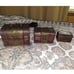 3 Wooden Treasure Box Chests (Keepsake Boxes) with Flower Motif (Jewelry antique