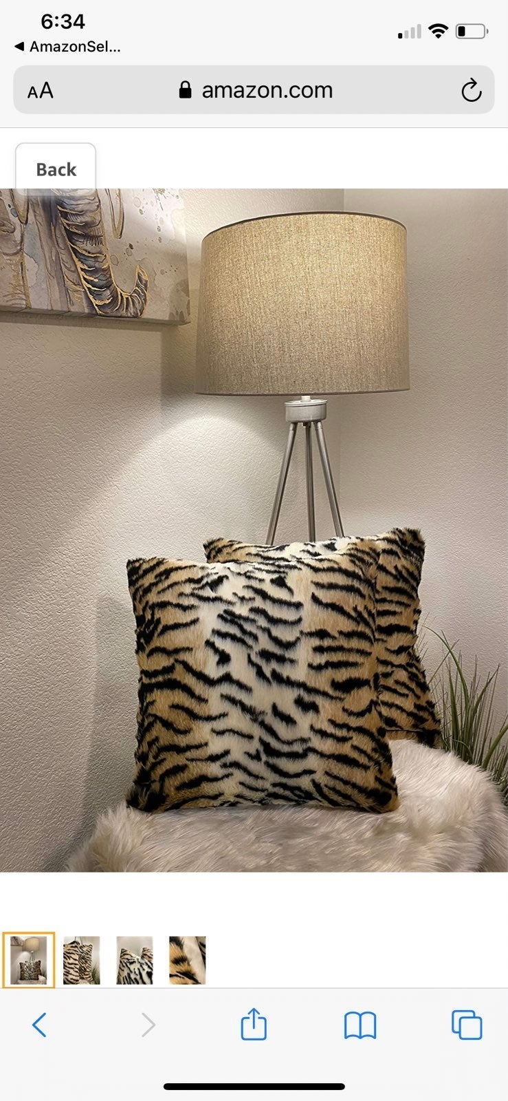Set of 2 leopard furry pillow cases