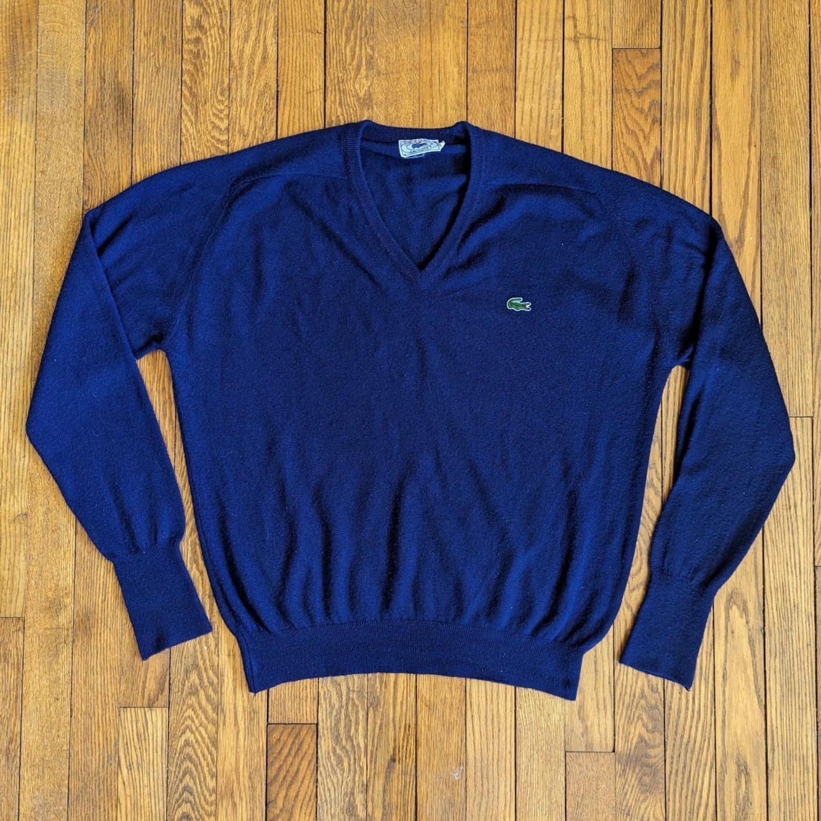 Vintage 80's Izod Lacoste V-neck Knit Sweater