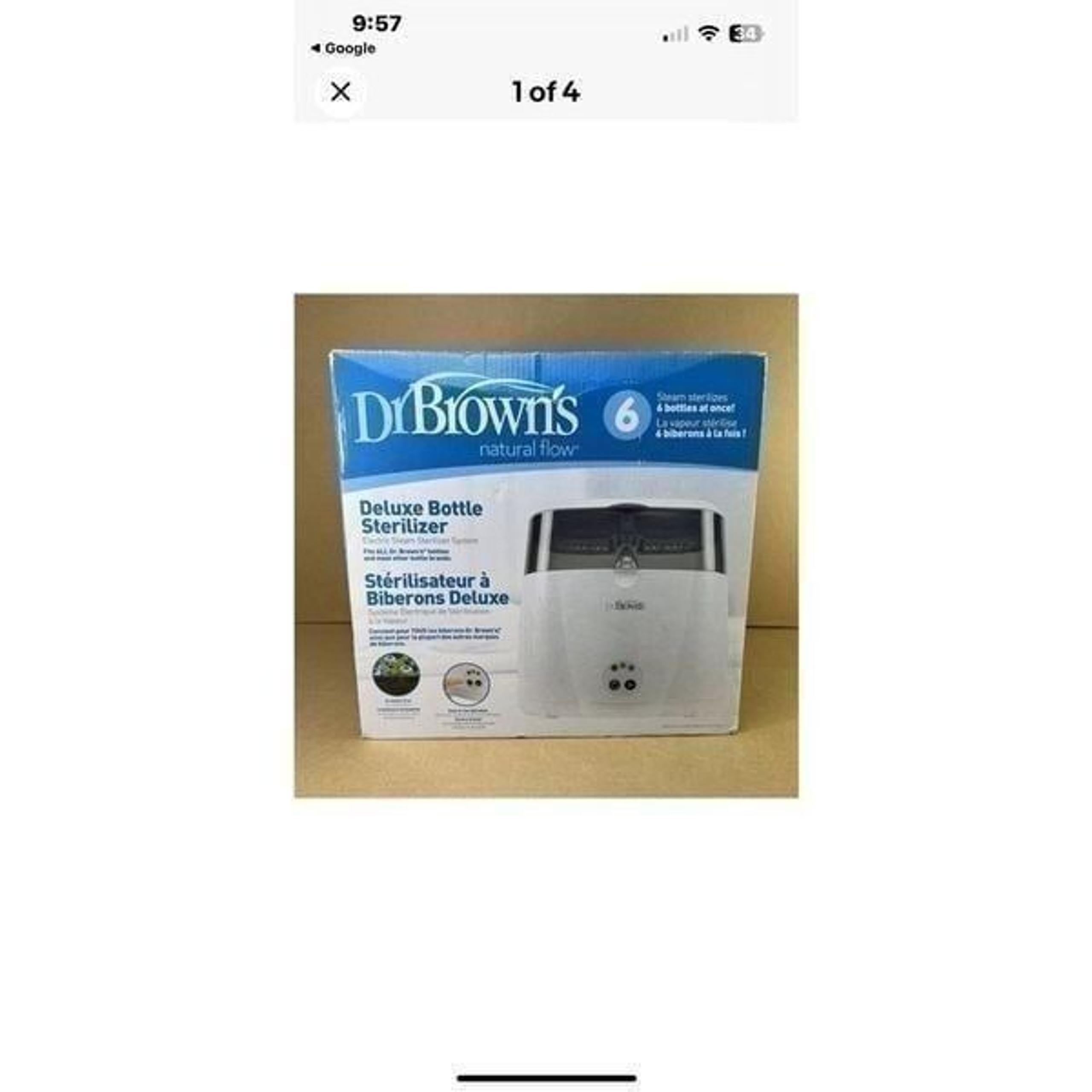 Dr Browns Deluxe Six Bottle Electric Steam Sterilizer AC045 New in Box
