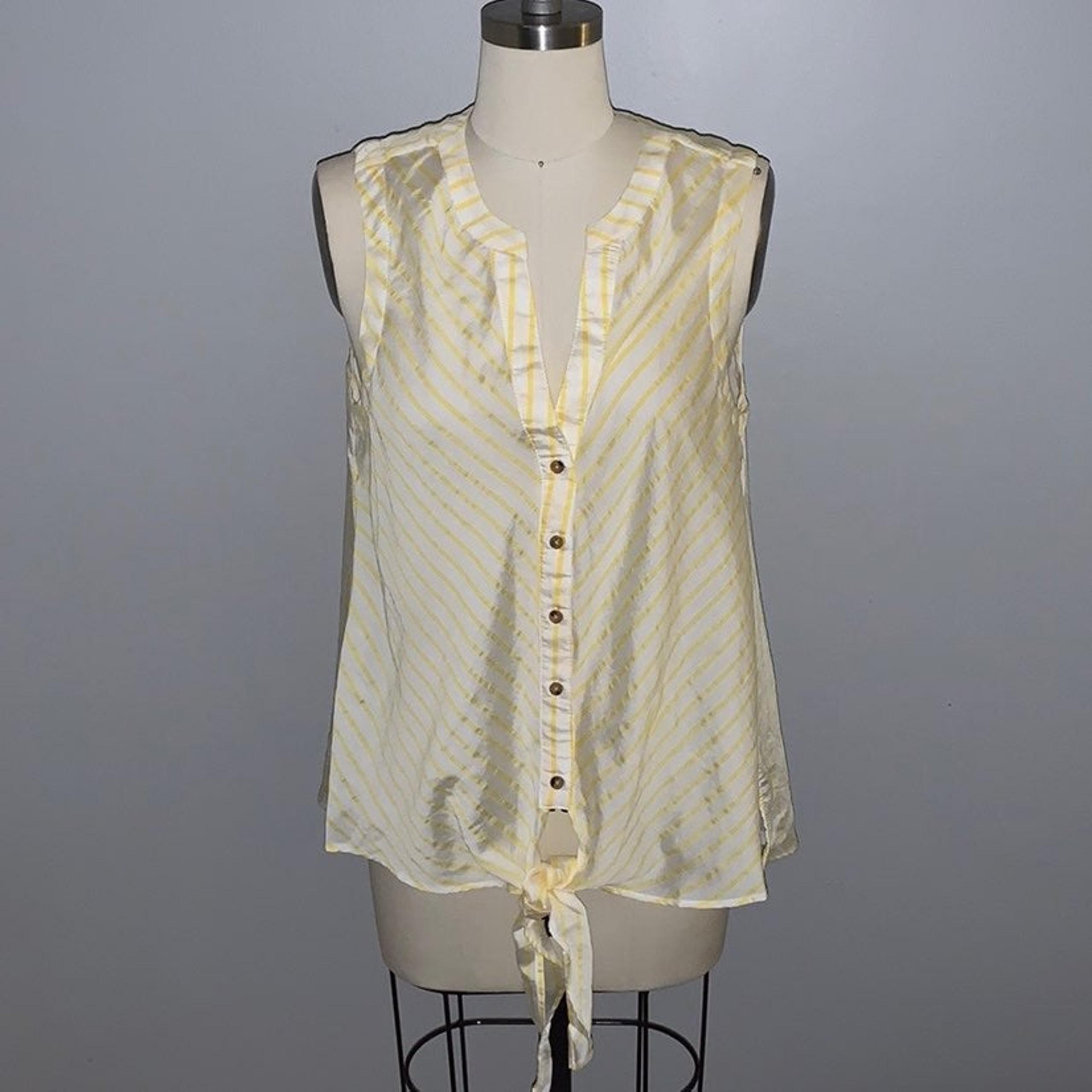 Maeve Yellow Stripe Knot Tank Top