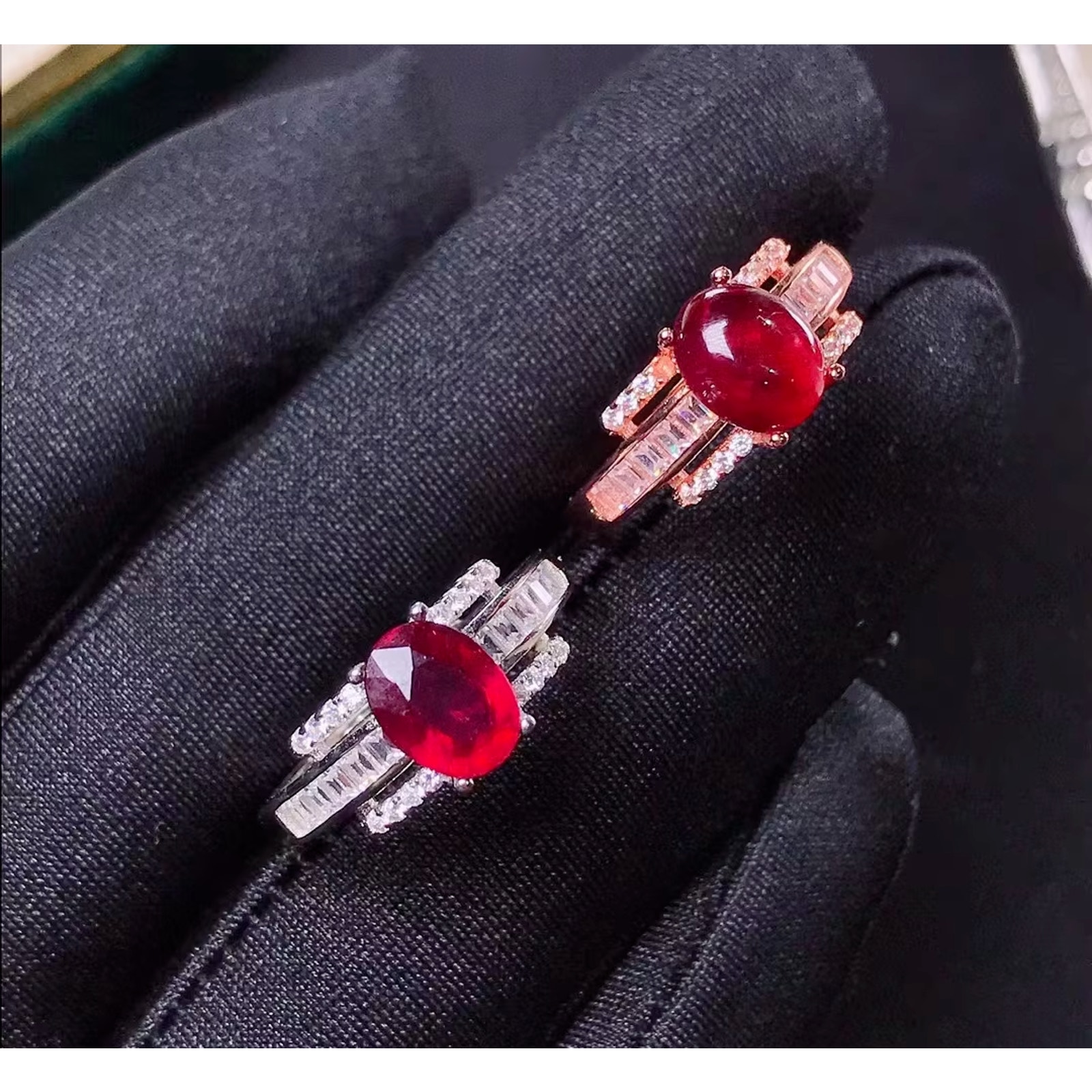 Natural Ruby Ring, Ruby Gemstone Ring 925 Sterling Silver, Women's Ruby Ring