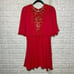 BCBG MaxAzria Lace-Insert Capelet Dress Red Size 10
