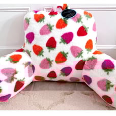 Cynthia Rowley Faux Fur Multi Color Strawberry Back Pillow NEW