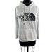 The North Face Half Dome White Hoodie Fleece Raglan Sleeve Pullover M Medium