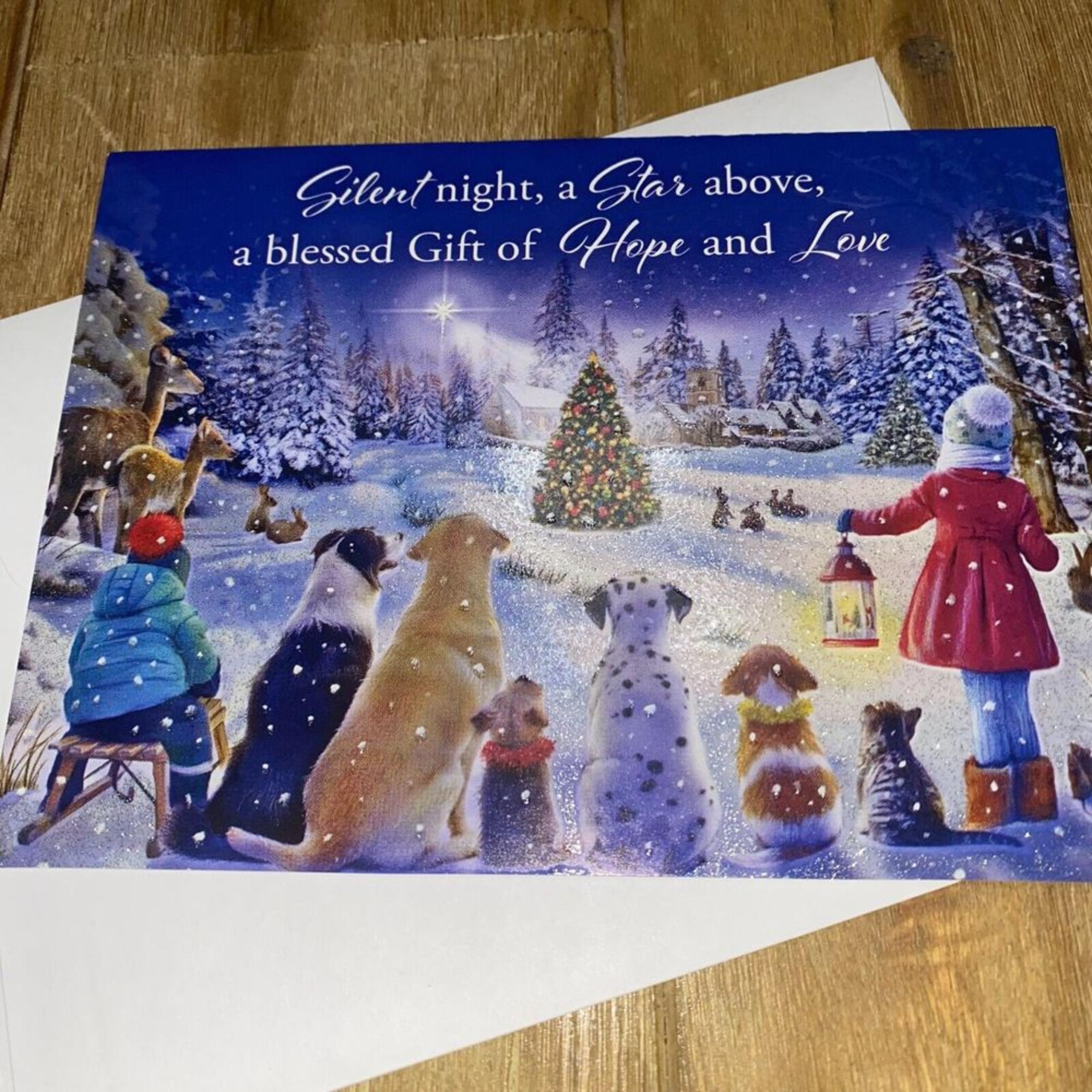 Merry Christmas 'Silent Night' Holiday Blessing Wishing and Greeting Card
