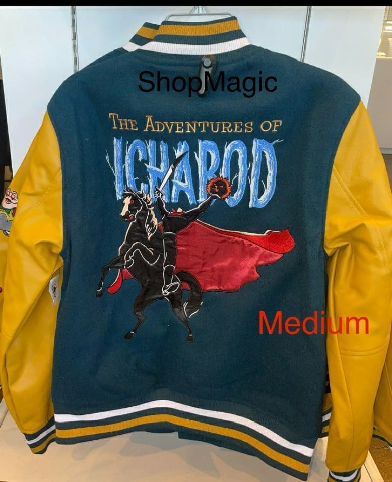 Ichabod and Mr. Toad 75th Anniversary Varsity Jacket for Adults – D23 MEDIU NWT