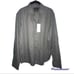 NWT Black Brown 100% Cotton Men’s Slim Fit Dress Shirt Size LARGE