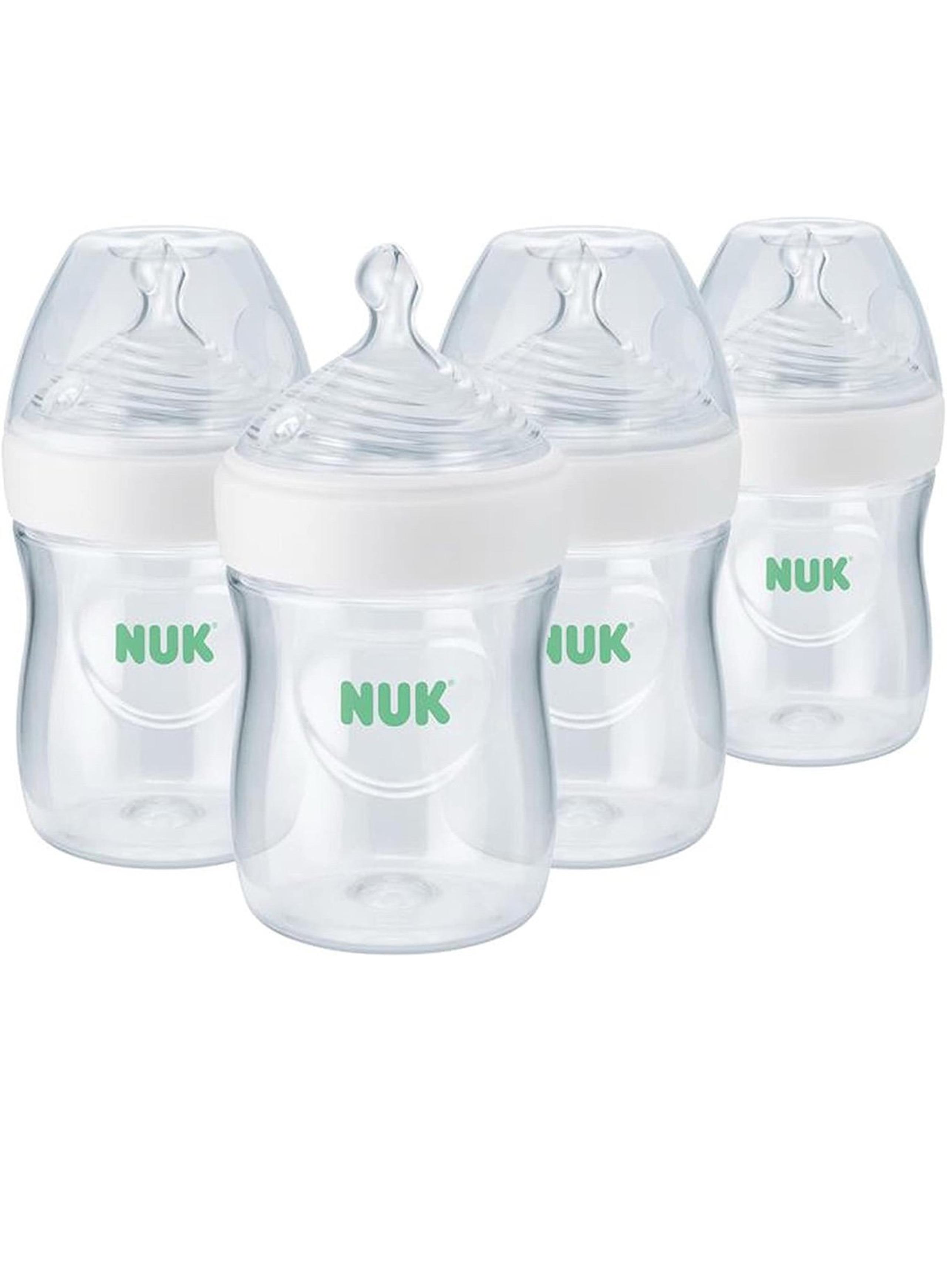 NUK Simply Natural Baby Bottle with SafeTemp, 5 oz, 4 Count