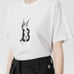 NWT Women’s Size Large Burberry Cherub Print T-shirt 100% Cotton In White/Black
