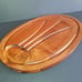 Vintage MCM 60s Baribocraft Canada Solid Red Maple Carving Steak Roast Board 18
